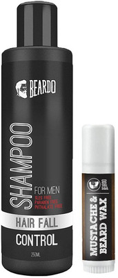 

Beardo HAIR FALL CONTROL SHAMPOO for Men (250ml) And Beard Waxstick (4gm)(Set of 2)