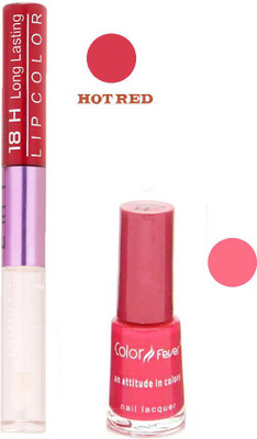 

Color Fever Long Lasting 207201609 Red Lipstick+Red Nail Polish(Set of 2)