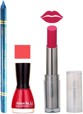 

Rythmx Lipstick , Nail Polish And Turquoise Blue Kajal Makeup Combo 1105(Set of 3)
