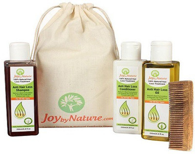 

JoybyNature 100% Natural Hair Loss Treatment Kit With Neem Wooden Comb(Set of 4)