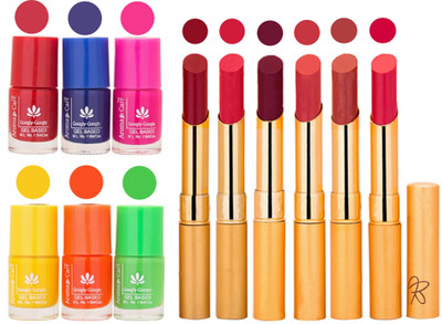 

Aroma Care Makeup Women Nail Polish and Exclusive Long Lasting Lipstick Set 25(Set of 12)