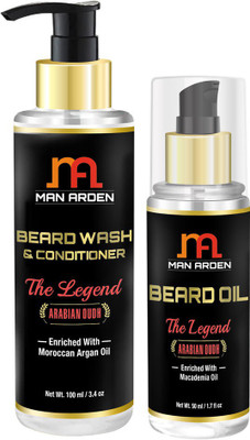 

Man Arden Beard Wash (Shampoo) + Beard Oil (The Legend Kit)(Set of 2)