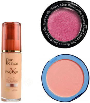 

Blue Heaven X Factor Foundation (Blush), Silk On Face Compact (Pink) & Diamond Blush on 506(Set of 3)