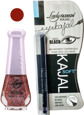 

Lady Fashion Nail Polish and Kajal Combo 2010201656(Set of 2)