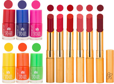 

Aroma Care Makeup Women Nail Polish and Exclusive Long Lasting Lipstick Set 01(Set of 12)