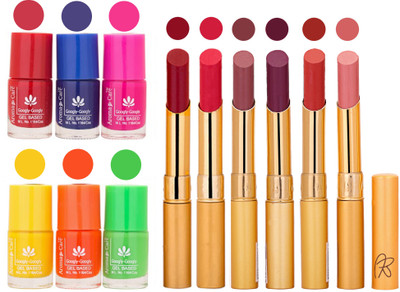 

Aroma Care Makeup Women Nail Polish and Exclusive Long Lasting Lipstick Set 41(Set of 12)