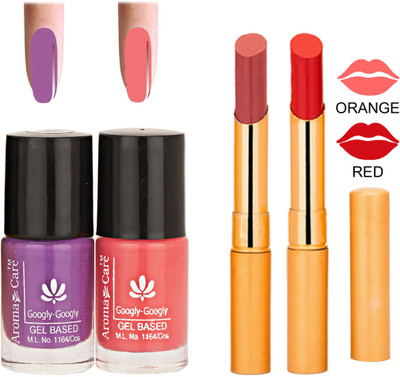 

Aroma Care Nail Polish RHYTHM Orange Lipstick Combo 121(Set of 4)