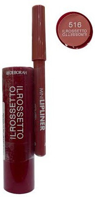 

Deborah Milano Dh Il Rossetto, Lipstick No. 516 + Mini Lipliner, No.07(Set of 2)