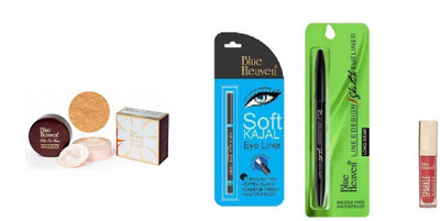 

Blue Heaven 1 silk on face powder with foundation,kajal,sketch liner,sindoor(Set of 4)