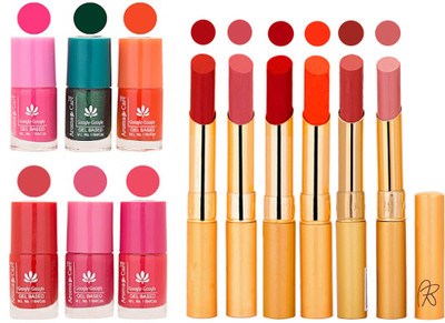 

Aroma Care Perfect Combo of Nail Polish and Rythm Lipstick Popular Shades in Wholesale Rate 2332017074(Set of 12)