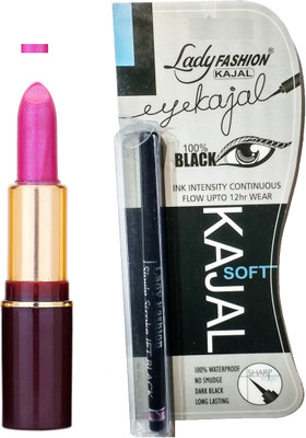 

Lady Fashion Lipstick And Kajal Combo(Set of 2)