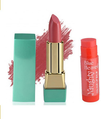 

Blue Heaven Mintz Glossy Lipstick (Cerise Pink) & Naughty Color Lip Balm (Strawberry)(Set of 2)