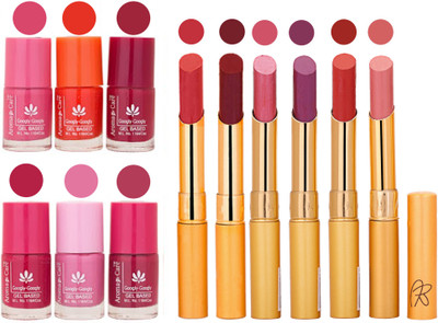 

Aroma Care Quick Dry Nail Polish and Rythm Lipstick Combo 1803201971(Set of 12)