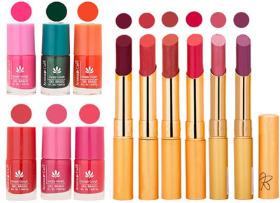 

Aroma Care Perfect Combo of Nail Polish and Rythm Lipstick Popular Shades in Wholesale Rate 2332017133(Set of 12)