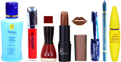 

Rythmx Remover + OTG Lipstick And Nail Polish, Eyliner, Sindoor, Kajal, Mascara Makeup Combo(Set of 7)