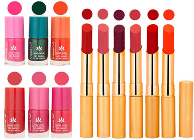 

Aroma Care Perfect Combo of Nail Polish and Rythm Lipstick Popular Shades in Wholesale Rate 2332017062(Set of 12)