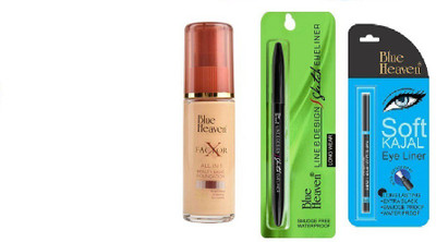 

Blue Heaven x factor foundation,sketch liner,kajal(Set of 3)