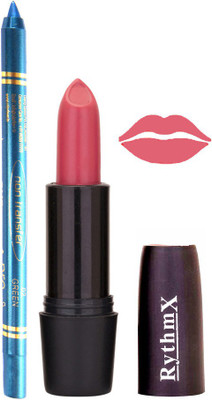 

Rythmx Rich Pink Lipstick And Pro Non Transfer Blue Kajal 2882(Set of 2)
