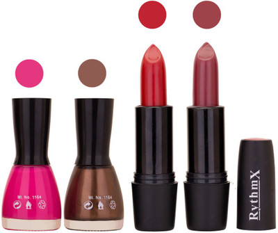 

Rythmx FB NAIL POLISHES BLACK LIPSTICKS IMPORTANT COMBO 45(Set of 4)