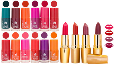 

Aroma Care All About Nail 12 Piece Color Nail Lacquer Combo Set + 4 Rythm Creamy Matte Lipstick Combo 01(Set of 16)