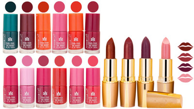 

Aroma Care Lot of 12-piece Surprise Nail Polish Set and Rythm Lipsticks Combo 60(Set of 16)