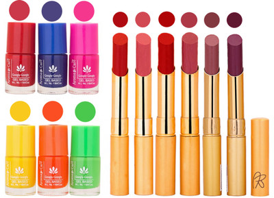 

Aroma Care Makeup Women Nail Polish and Exclusive Long Lasting Lipstick Set 57(Set of 12)