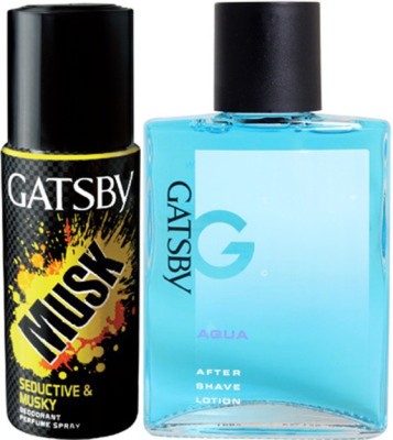 

Gatsby Aqua After Shave Lotion ,Musk Deodorant Spray(Set of 2)