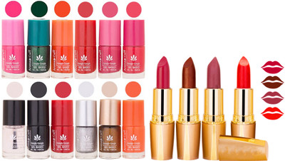 

Aroma Care Gel Nail Polish Set Quick Dry, Long Lasting and Creamy Matte Lipstick Combo 152(Set of 16)