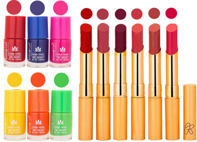 

Aroma Care Makeup Women Nail Polish and Exclusive Long Lasting Lipstick Set 110(Set of 12)