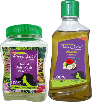 

Hairocare hair Care - Herbal Wash Powder (150g) + Dandruff Oil (200ml) - Anti-Dandruff(Set of 2)