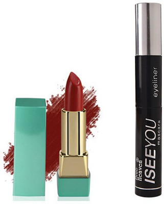 

Blue Heaven Mintz Glossy Lipstick (Coral Red) & I See You 2 in 1 Mascara/Eyeliner(Set of 2)