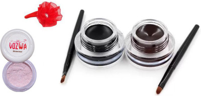 Vozwa Light Copper Shimmer Powder, Music Flower Gel Eyeliner and band(Set of 3)