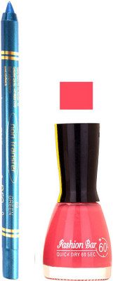 

Fashion Bar Hot Pink Nail Polish With Pro Non Transfer Turquoise Blue Kajal 92(Set of 2)