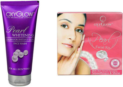 

Oxyglow Golden Glow Pearl Whitening Face Wash & Pearl Facial Kit 165gm(Set of 2)