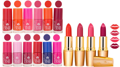 

Aroma Care All About Nail 12 Piece Color Nail Lacquer Combo Set + 4 Rythm Creamy Matte Lipstick Combo 182(Set of 16)