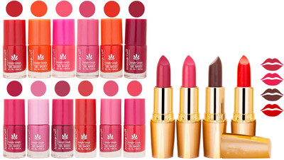 

Aroma Care All About Nail 12 Piece Color Nail Lacquer Combo Set + 4 Rythm Creamy Matte Lipstick Combo 202(Set of 16)