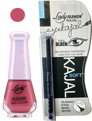 

Lady Fashion Nail Polish and Kajal Combo 2010201602(Set of 2)