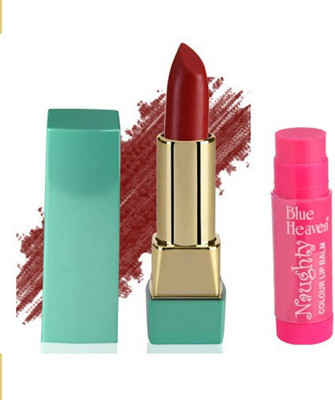 

Blue Heaven Mintz Glossy Lipstick (Radiant Red) & Naughty Color Lip Balm (Bubble Gum)(Set of 2)
