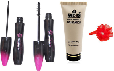 

ADS Waterproof Eyeliner / Mascara / White Invisible Foundation / Band(Set of 4)