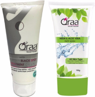 

Qraa Lacto Underarm Cream & Neem-Aloevera Face Wash Combo ( 100 gm + 100 gm)(Set of 2)