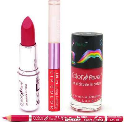 

Color Fever Lipstick+ Nail Polish Combo 518(Set of 4)