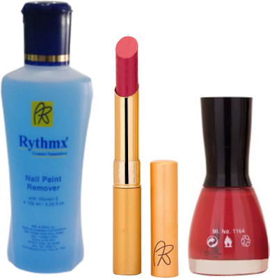 

Rythmx RythmX Pink Lipstick +Nail Polish Combo 2206201643(Set of 3)
