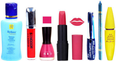 

Rythmx Remover + OTG Lipstick And Nail Polish, Eyliner, Sindoor, Kajal, Mascara Makeup Combo(Set of 7)