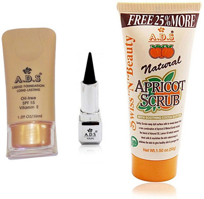 

ADS Liquid Foundation / Scru (50gm) / Kajal(Set of 3)