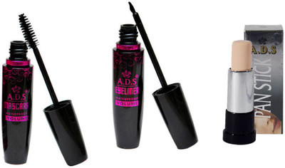 

ADS Waterproof Eyeliner / Mascara / Pan Stick Concealer(Set of 3)