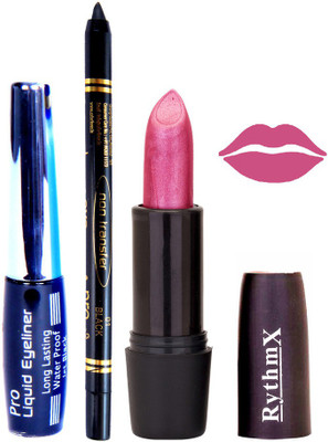 

Rythmx Shimmer Shiny Purple Lipstick Eyeliner Kajal Combo Kit 780117(Set of 3)