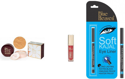 

Blue Heaven silk on face powder with foundation,kajal,sindoor(Set of 3)