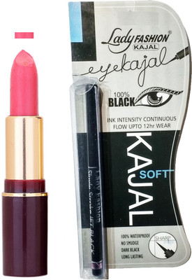 Lady Fashion Lipstick And Kajal Combo(Set of 2)
