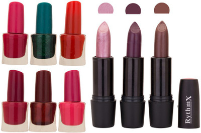 

Rythmx NEW STH RYTH BLK LIPSTICKS AND NAIL POLISH IMPORTANT COMBO 19(Set of 9)