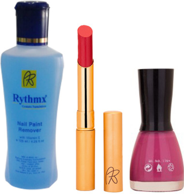 

Rythmx RythmX Valentino Lipstick +Nail Polish Combo 2206201625(Set of 3)